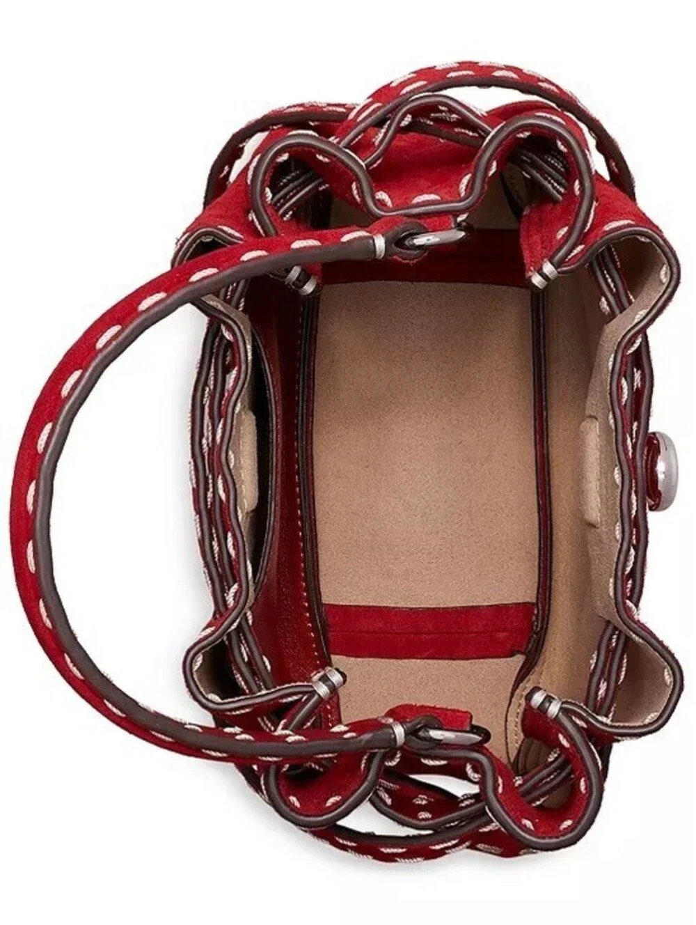 Tory Burch Mini Romy Suede Bucket Bag NWT Toucan Red